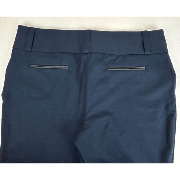 Alfani Blue Ponte Dress Pants with Slimming Panel + Faux Leather Trim Sz 14 NEW - Picture 2 of 5